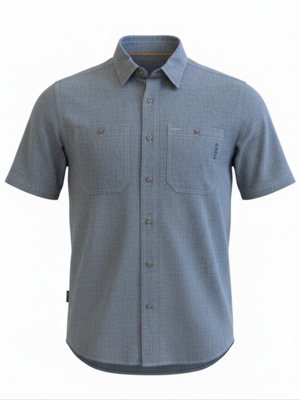 Orvis Men's Shirt Small Tech Chambray Work Active Fit Trout Bum, Vented, Fishing - Picture 2 of 7